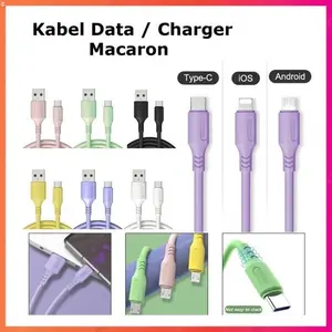 (SP) KABEL DATA MACARON 2A FAST CHARGING S66 USB MICRO / V8 / TYPE C VS-02 WARNA WARNI