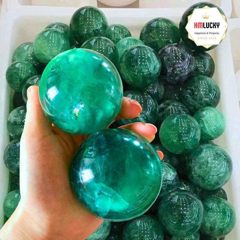 Product Introduction of Quả Cầu Đá Phong Thủy Flourite, Bi Cầu Đá Thạch Anh Xanh Tự Nhiên 100%, Nhiều Kích Cỡ (Tặng Đế Gỗ) 6