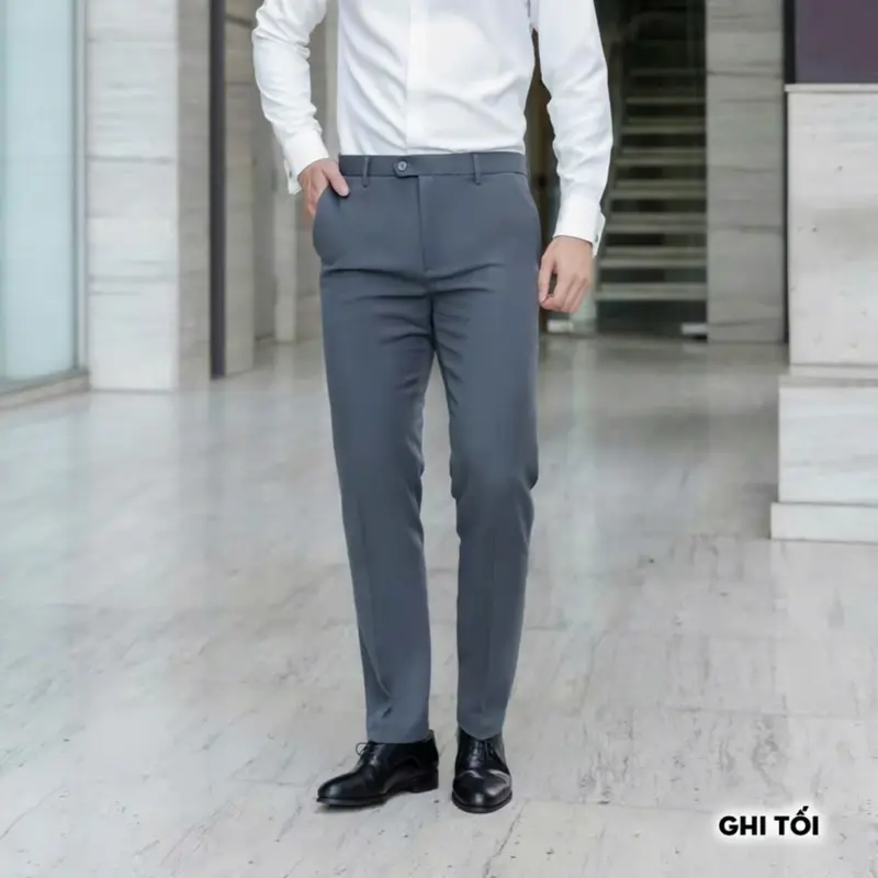 [DEAL 2 Quần]  Quần Âu Nam Công Sở form slimfit Tôn Dáng Chất Vải Dày Dặn  form Không Nhăn Nhàu 6