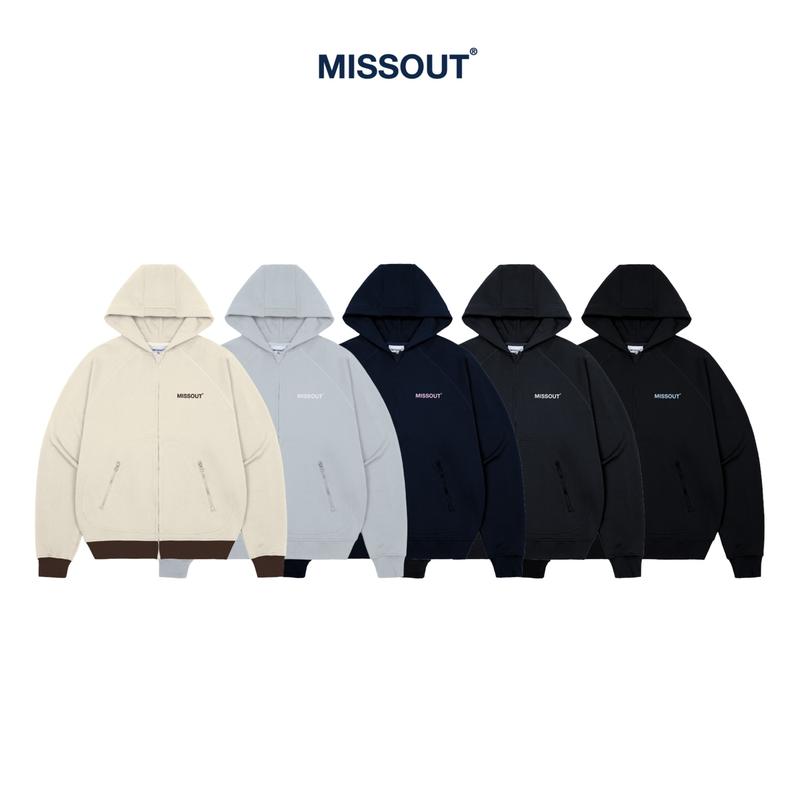 Áo Hoodie Zip Raglan Missout Unisex