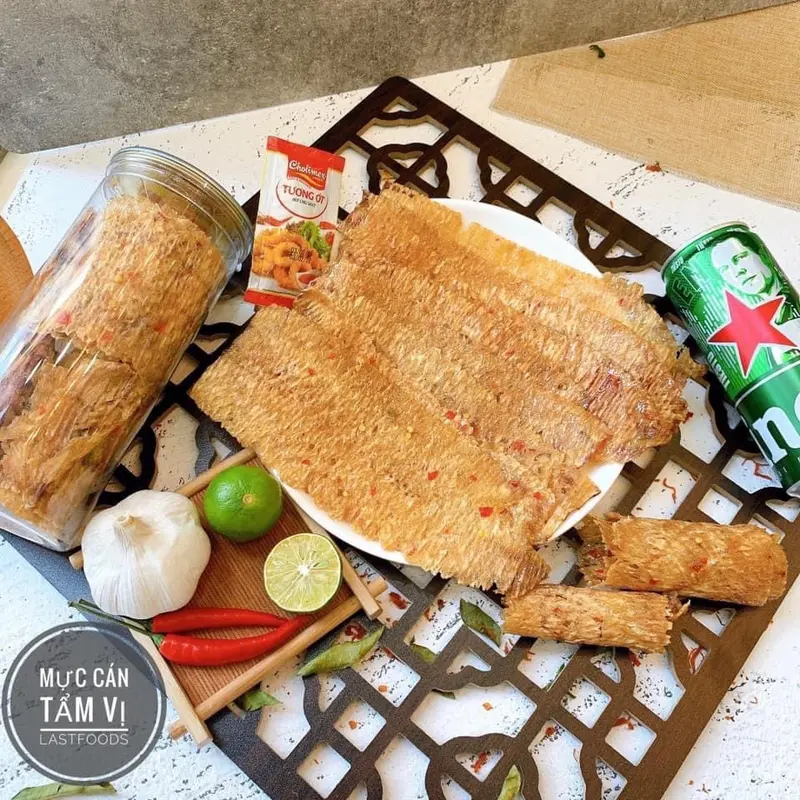Combo 2 Hủ Mực Cán Tẩm Vị 1 Hủ 250gram /2 Hủ 500gr Chuẩn Loại 1 Thơm Ngon Đậm Vị - Ăn Vặt - Snack khô  mực Chua Food chang  chang 3
