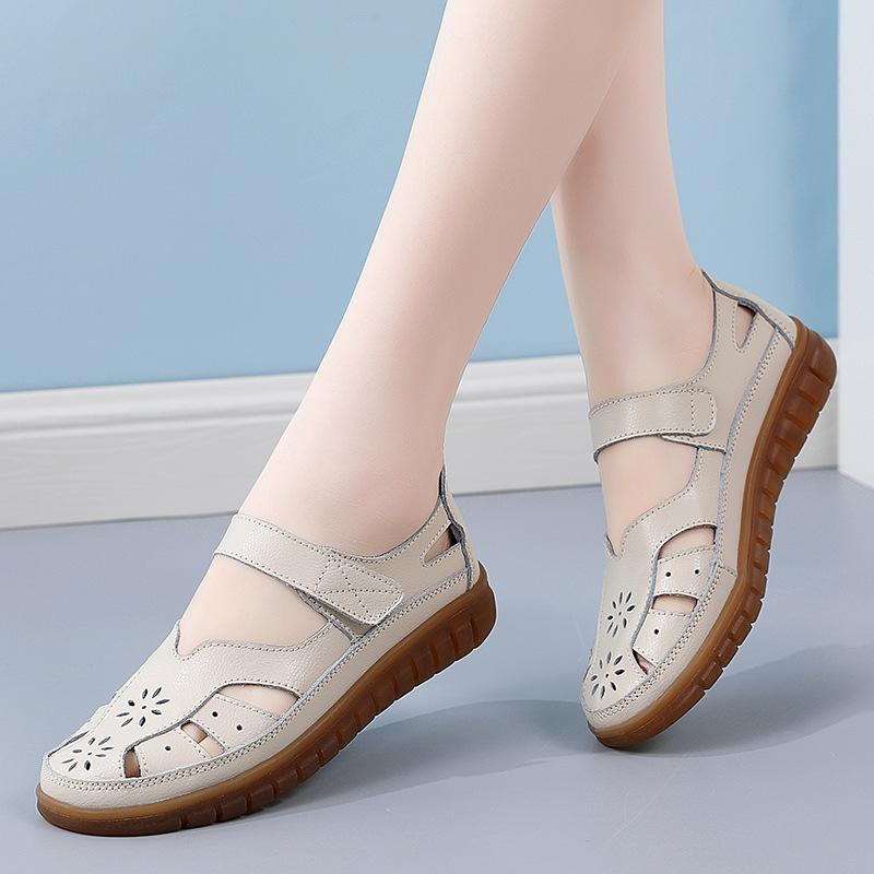 MISSY - Giày lười nữ da bò thoáng khí mùa hè MS620 Shoes Women DéP Đế Cao Su
