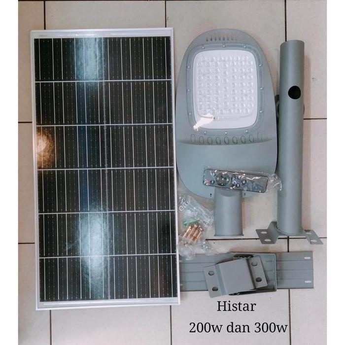 Promo Lampu PJU LED HISTAR Solar Cell 200W/300W Putih 6500K I LED Solar ...