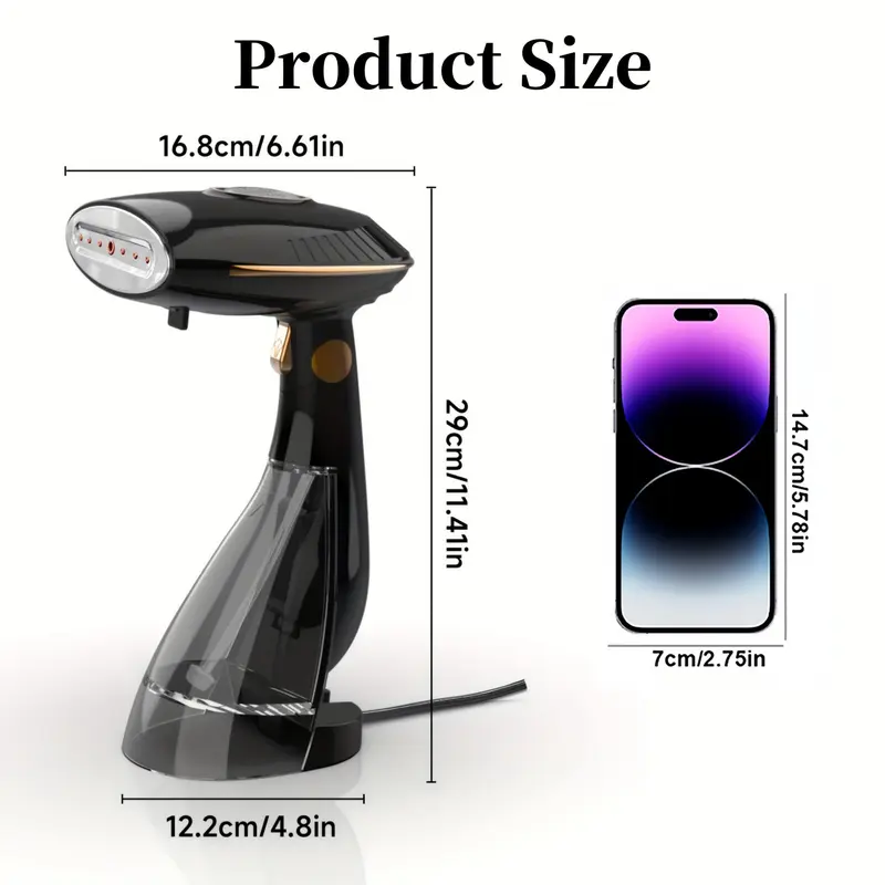 Portable Handheld Clothes-steamer, 1500W Garment-steamer with Replaceable Water Tank, Quick Heating Stainless Steel Panel Clothes-steamer Home Appliances, Cleaning Tools, Household Items 1