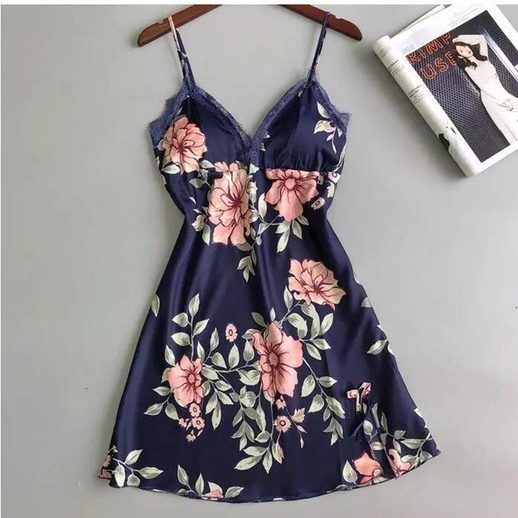 Đồ Lót Nữ Gợi Cảm, Hàng Mới Về Xuyên Biên Giới, Đồ Ngủ Lụa Lạnh In Hình, Ngoại Cỡ, Đồ Ngủ Nữ Mặc Nhà Gợi Cảm, Nhà Sản Xuất 1
