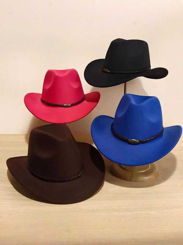 Unisex's Cowboy Hat, Fashionable Wide Brim Hat for Outdoor Activities, Casual Trendy Hat for Men & Women, Fashion Accessories for Daily Wear 0