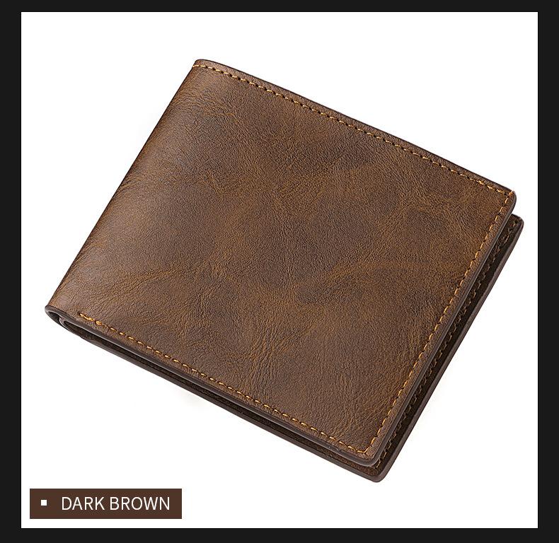Product Introduction of Horizontal Wallet Wholesale Men's Short Wallet Men's Student Leather Wallet Retro Wallet No Logo Factory In Stock 15