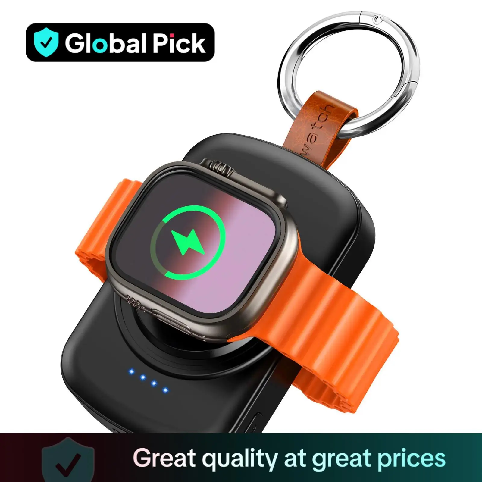 Portable Compact Smart Watch Charger, 1800mAh Rechargeable Durable Smart Watches Charger, Compact Watch Charger for Apple Watch, Gift for Boyfriend, Smart Wearable Devices, Traveling Gadgets, Durable