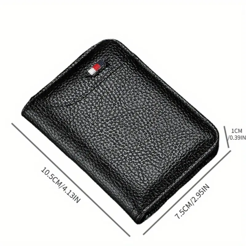Men's Card Holder Thin Mini Wallet Card Storage Bag Unisex Exquisite Pu Coin Purse 4