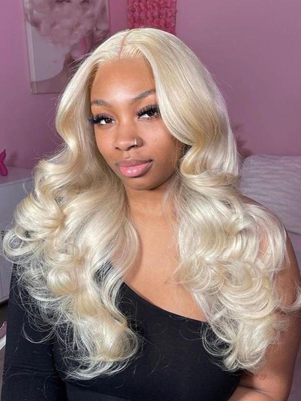 26 Inch Long Blonde Wavy Wigs for Women, Gorgeous Fluffy Wigs without Bangs, Synthetic Lace Front Wigs for Party, Daily Use 0