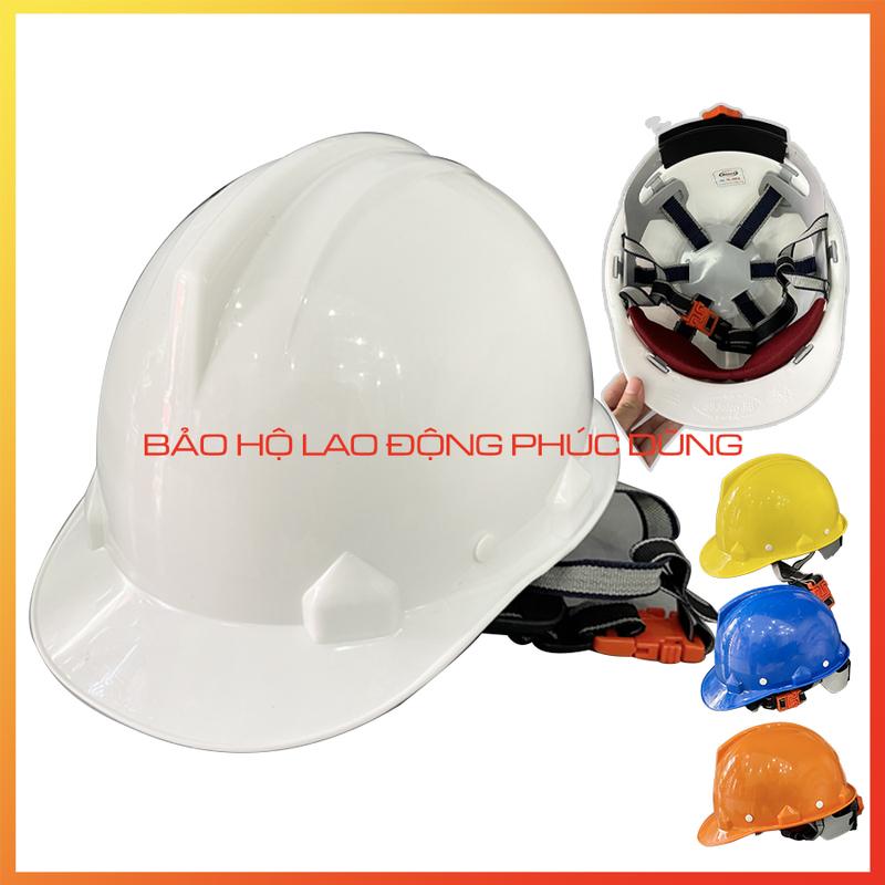 Mũ bảo hộ lao động khoá vặn, nhựa tốt, ôm sát đầu, đủ màu sắc, giá rẻ nón bảo hộ công nhân công trình tiện lợi phù hợp