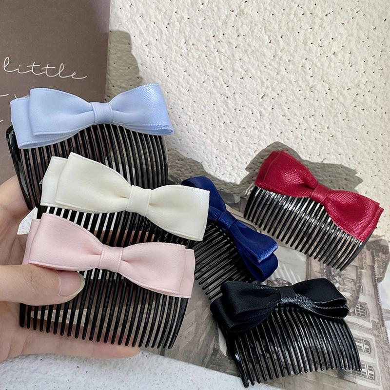 Cài xước tóc đính nơ vải đôi nhiều màu hợp tiểu thư đáng yêu cho nữ CA28