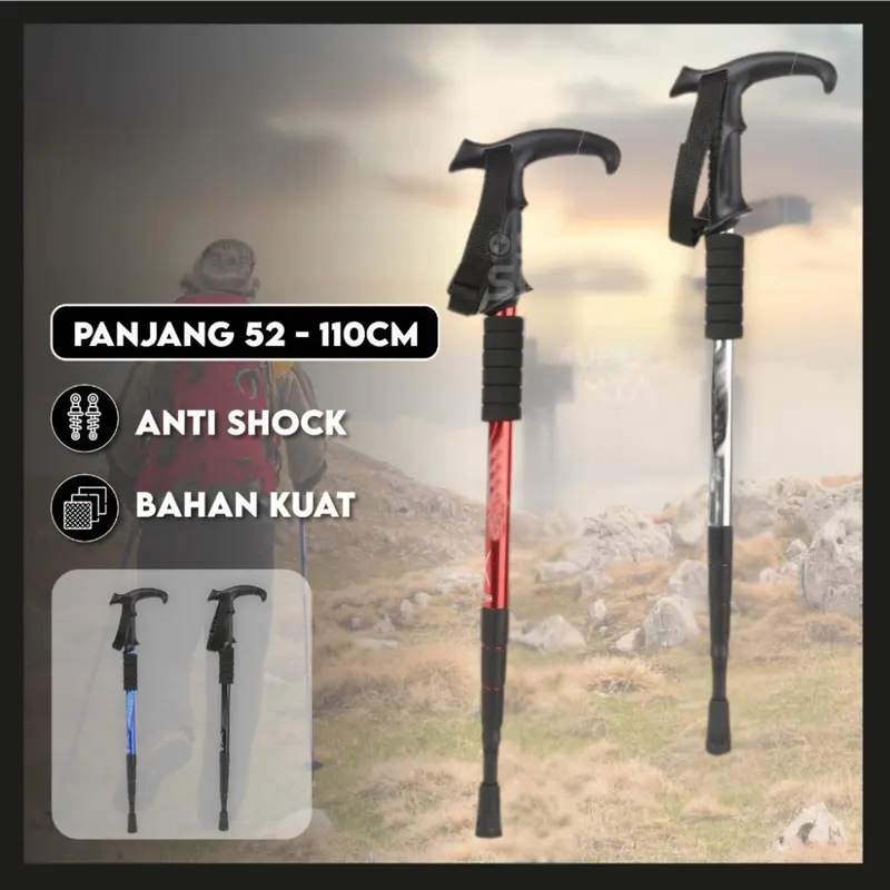 Tongkat Hiking Trekking Pole 110cm Foldable 30cm Shop Tokopedia