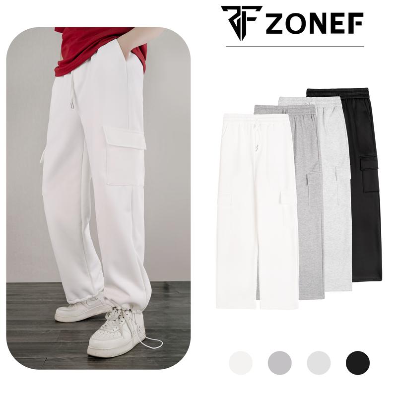 [ DEAL MỞ BÁN ] Quần Nỉ Túi Hộp Nam Nữ ZONEF Chất liệu Nỉ 2 Da Cao Cấp mềm mịn form ống suông Hàn Quốc