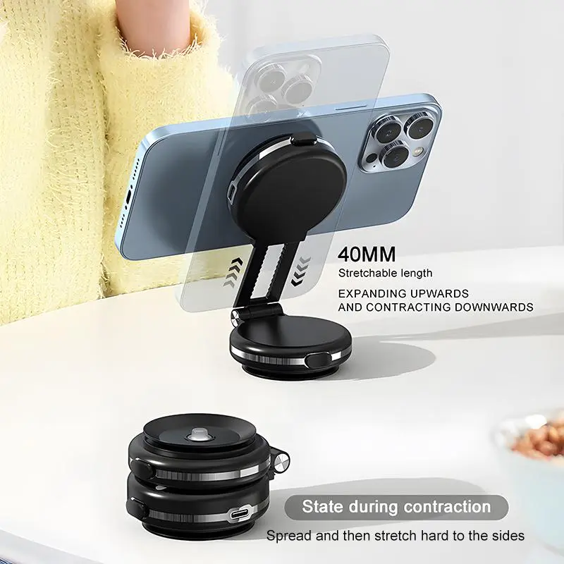 Double Side Automatic Phone Mount for Car/Mirror/Gym, Hands-Free Vacuum Cell Phone Holder, Phone Accessories for Video Recording 5