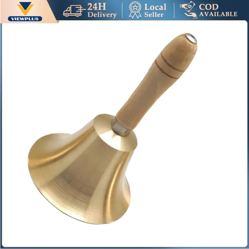 Handbell Desk Ringbell Brass Hand Bell Loud Call Bell With Handle For Wedding Decor Hotel Service