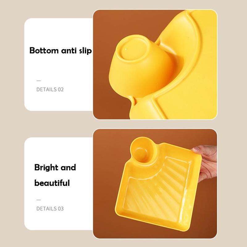 Product Introduction of Dumpling Plate With Sauce Dish Easy To Clean Plastic Snacks Desserts Sushi French Fries Tomato Q2B5 25