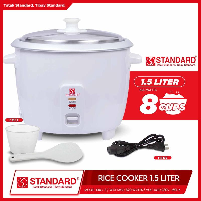 Standard Rice Cooker 1.5L (Plain White) SRC 8 - TikTok Shop Philippines