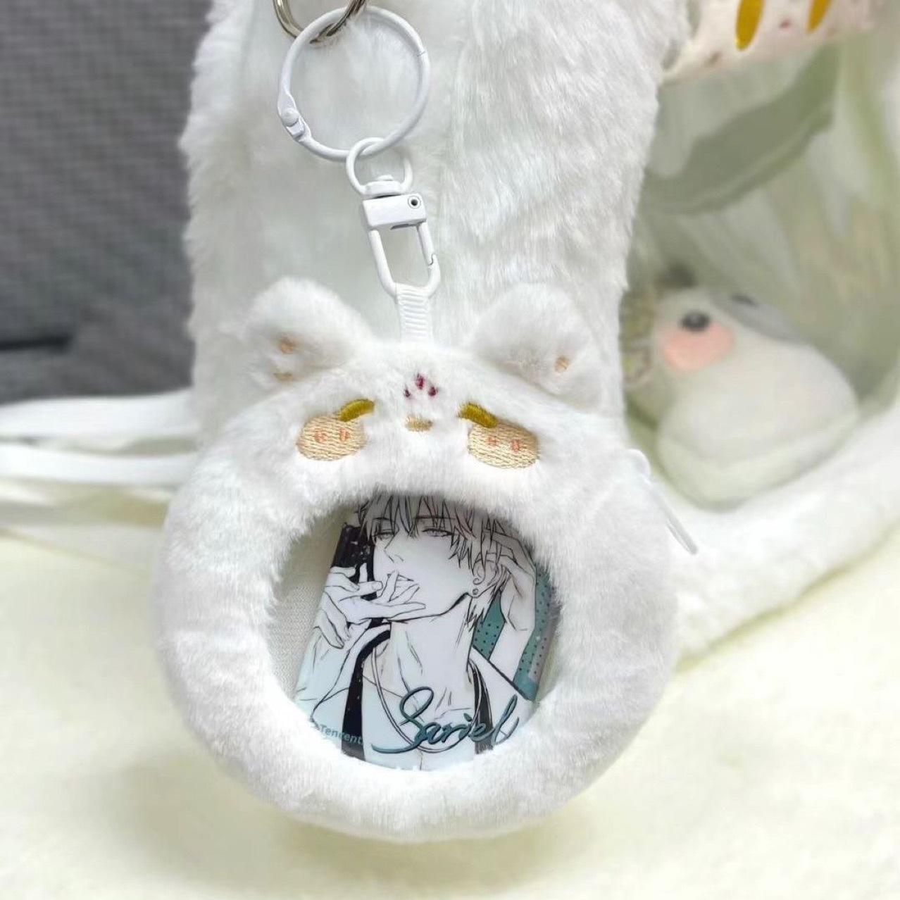 Meow Fox Plush Wallet Cute Storage Bag Small Pain Bag Transparent ...