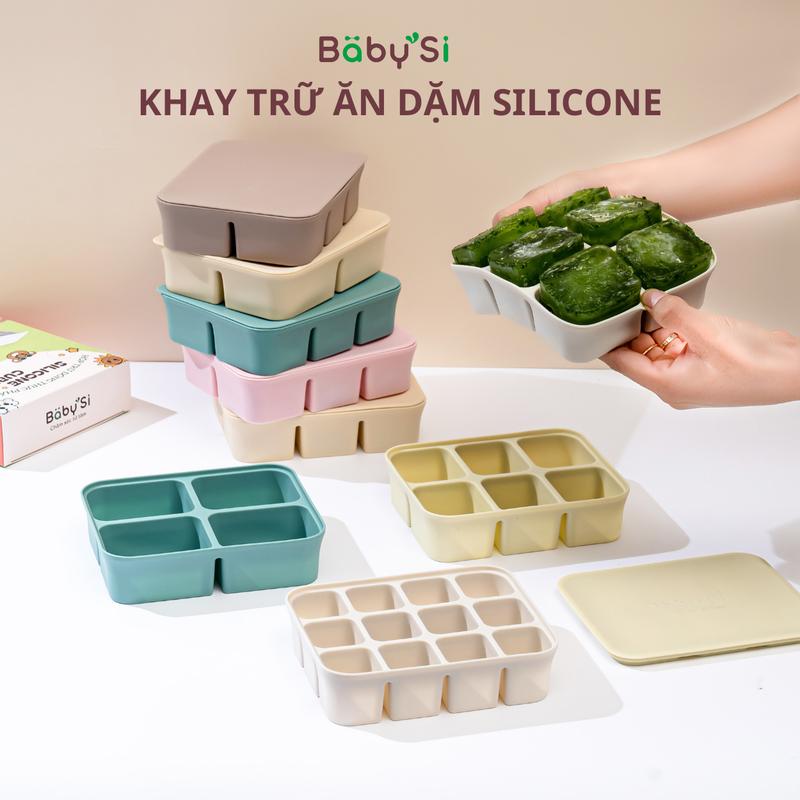 Khay Silicone Trữ Đông Đồ Ăn Dặm Baby'si, Hộp Trữ Thức Ăn Cho Bé, Hộp Đựng Thực Phẩm