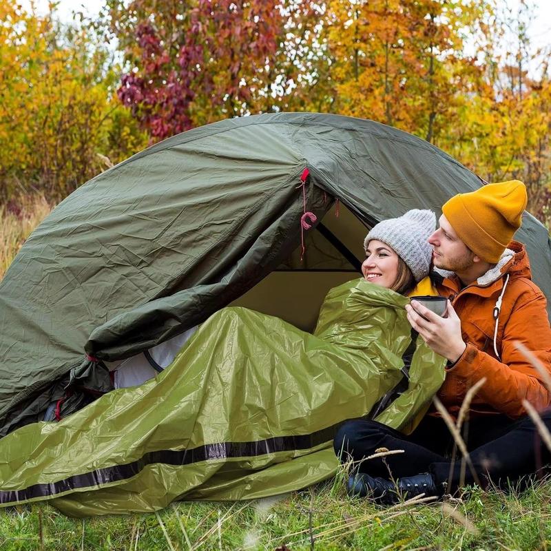 Outdoor Emergency Sleeping Bag, 8 Counts Waterproof Windproof Winter Hiking Camping Tactical Mylar, Camping & Hiking Equipment 6