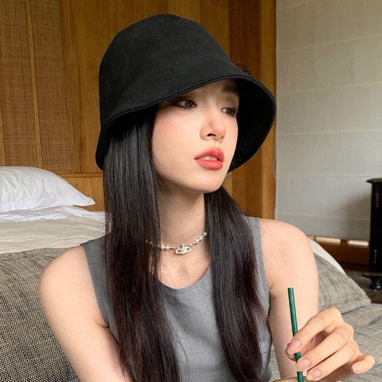 Mũ ngư dân mùa xuân và mùa thu cho nữ, Mũ tai bèo da lộn hình hươu thường ngày 2