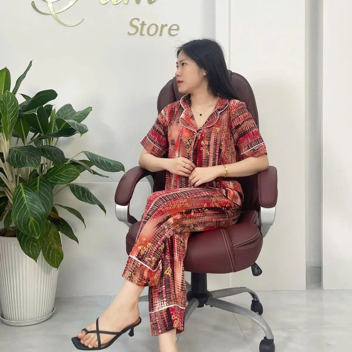 Đồ Ngủ Nữ Bộ Pijama Quần Dài Tay Ngắn  Mặc Nhà Đẹp Mềm Mịn Thấm Hút Thoáng Mát