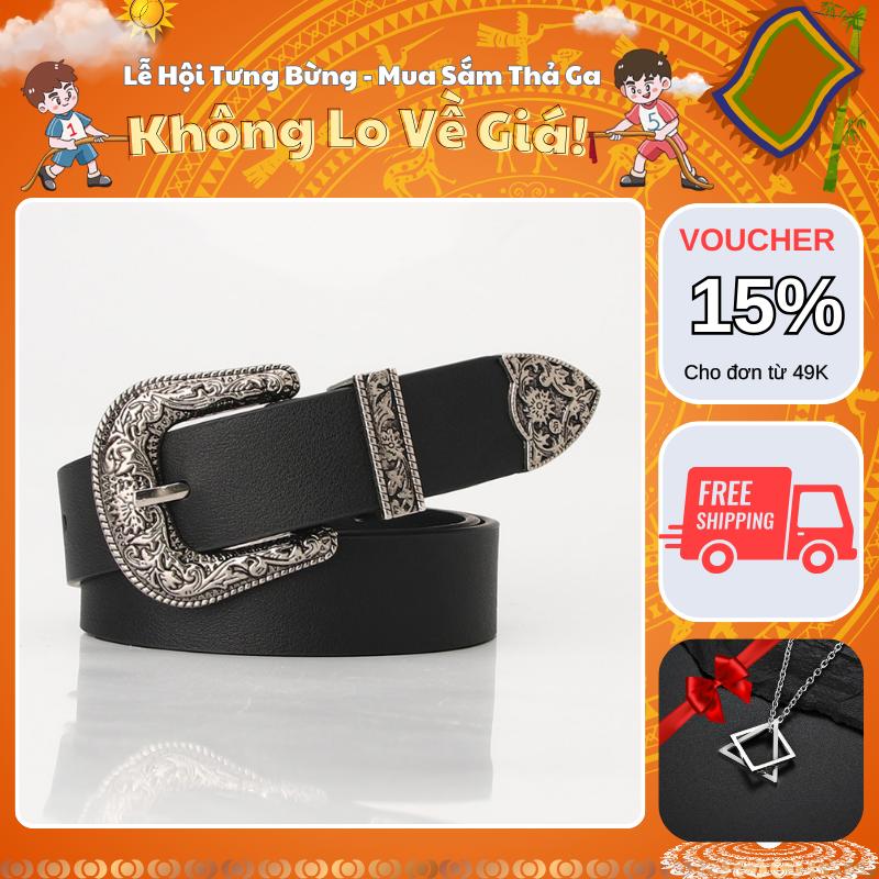 [Mua Là Thích, Không Thích Hoàn Tiền] Thắt lưng da Y2K dây nịt nam nữ KuuClothes Vintage da PU hoa văn cổ điển phong cách Hàn Quốc - Thắt Lưng GD Titan