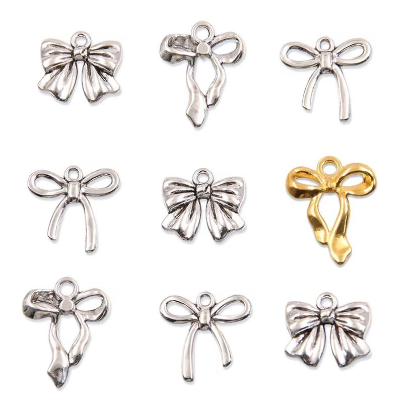 Product Introduction of Charm Mặt Dây Chuyền, 10 Thắt Nơ, Hợp Kim Tự Làm Nóng Bỏng, Rỗng, Dễ Thương, Làm Bằng Tay, Thích Hợp Cho Vòng Cổ Và Vòng Tay, Phụ Kiện Trang Sức Diy Kim Tuyến 10