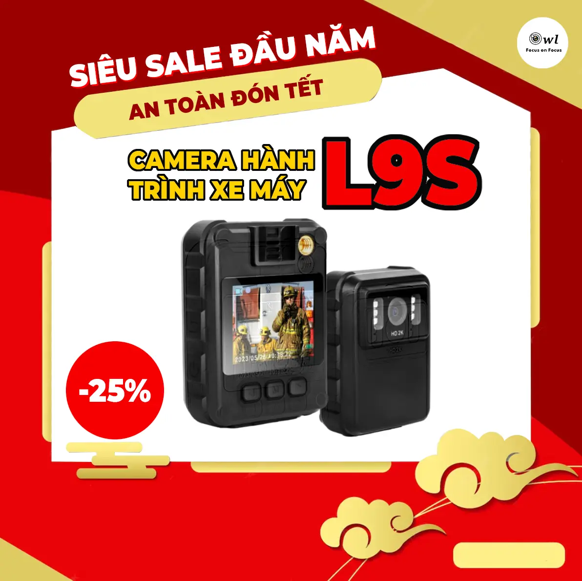 Camera hành trình xe máy L9s wifi OwL, Ghi hình 1080FHD-2K, kết nối điện thoại, Pin 2000mAh quay liên tục 3,5-4h, Có Chống nước ip65, Thiết kế chắc chắn siêu bền bỉ Phụ Kiện xe máy, Phụ Kiện đi phượt, Cam hành trình xe đạp, cam hành trình xe máy dash  cam
