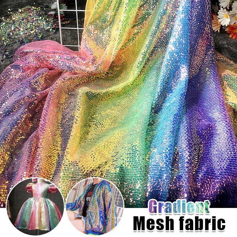 Kain Labuci Skala Ikan, Warna Kecerunan, Kain Berkilat Pelangi ...