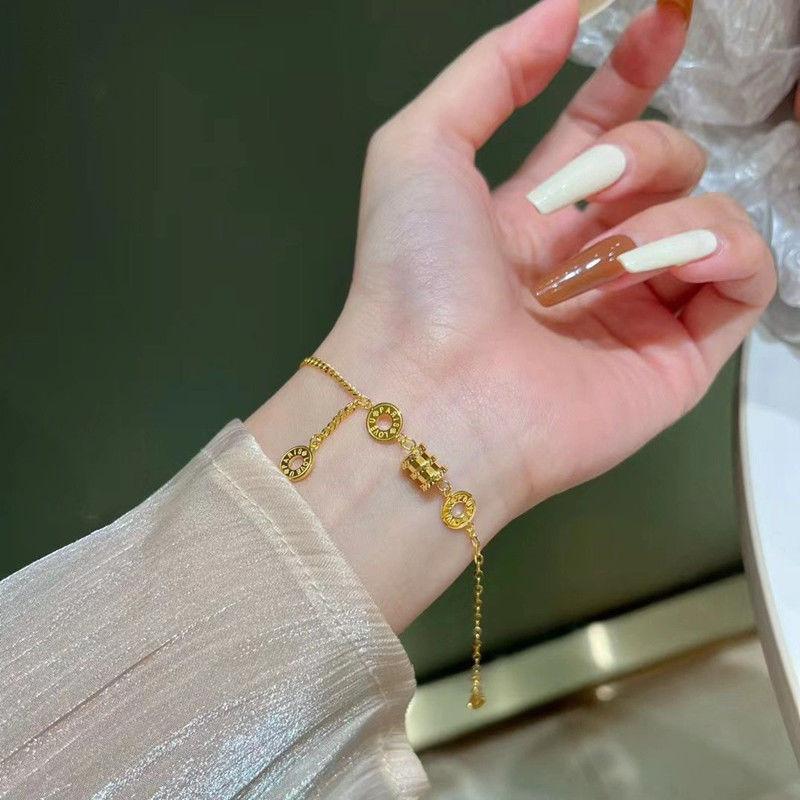 Product Introduction of Gold Bracelet 999 Pure Gold Small Waist Bracelet Fashionable All-Match High-Grade Pure Gold Jewelry New Gift 3