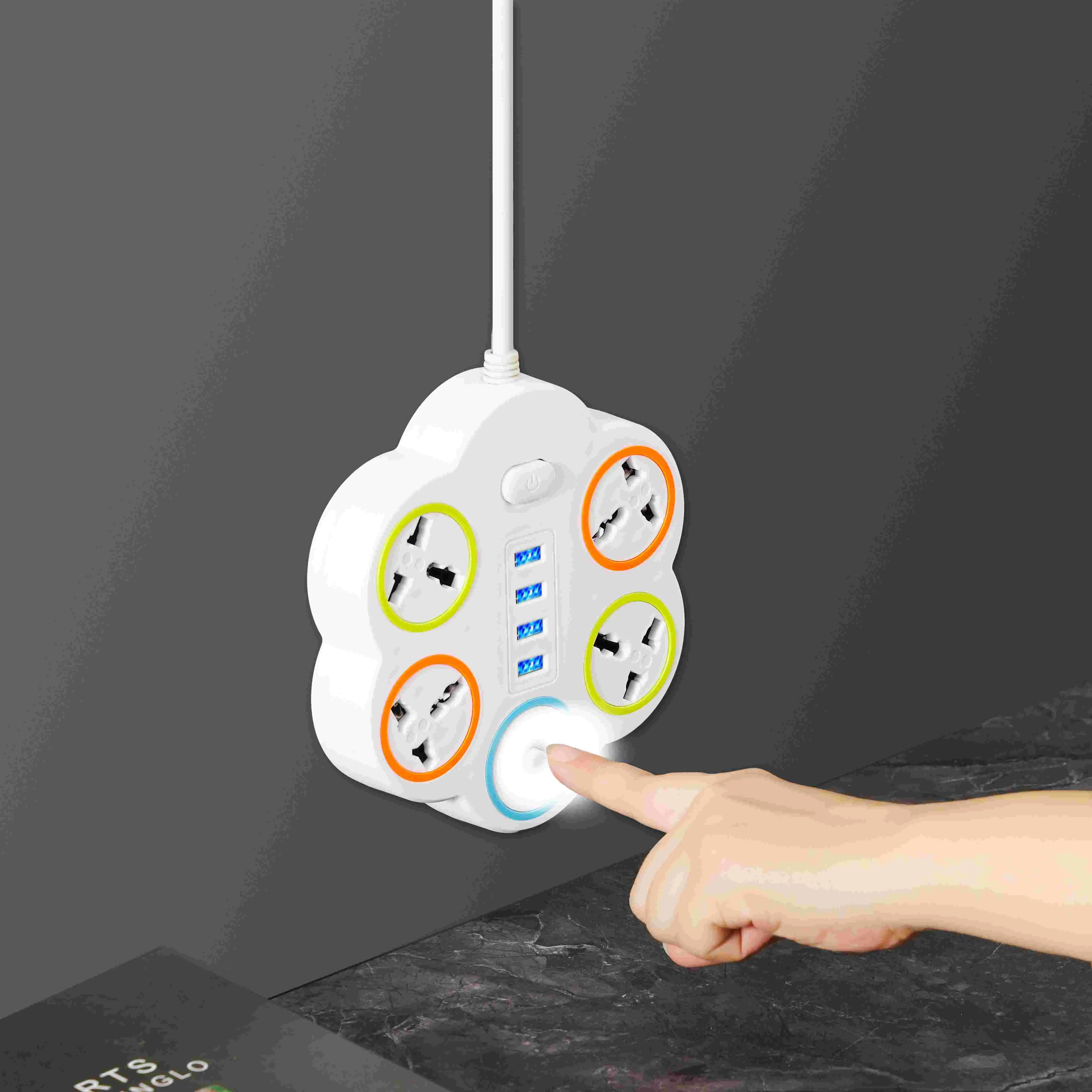 Socket anti electric shock plug protective cover power socket safety protection USB plug with night light