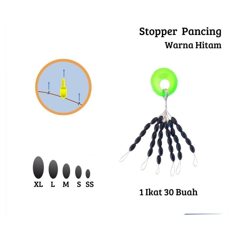 Product Introduction of Stopper Batang Float Orca Pancing Warna Hitam Ukuran SS S M L XL - Rubber Oval Stopper Fishing Bobber Float Connector Fishing Tackle accessories 9