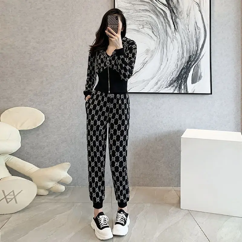 Bộ Đồ Thể Thao Đi Chơi Thời Trang, Hàng Châu Âu Mới, Bộ Đồ Hai Mảnh Áo Chui Đầu Cho Nữ, Phong Cách Trẻ Hơn, Thích Hợp Cho Mùa Xuân Và Mùa Thu, Phong Cách Phương Tây, Thương Hiệu Thời Trang