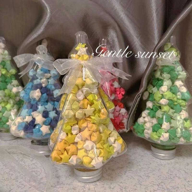 Product Introduction of Mini Star Wishing Bottle Creative Origami Star Plastic Bottle Transparent DIY Craft Plastic Jar Five-pointed Star Glass Storage Bottle 15