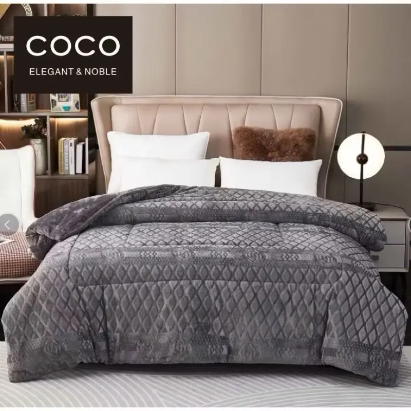 Chăn lông thỏ coco đại hàn - chăn đông mềm mại ấm áp size đại đắp cho cả gia đình size 2mx2m3 cân nặng 3,8kg-4kg