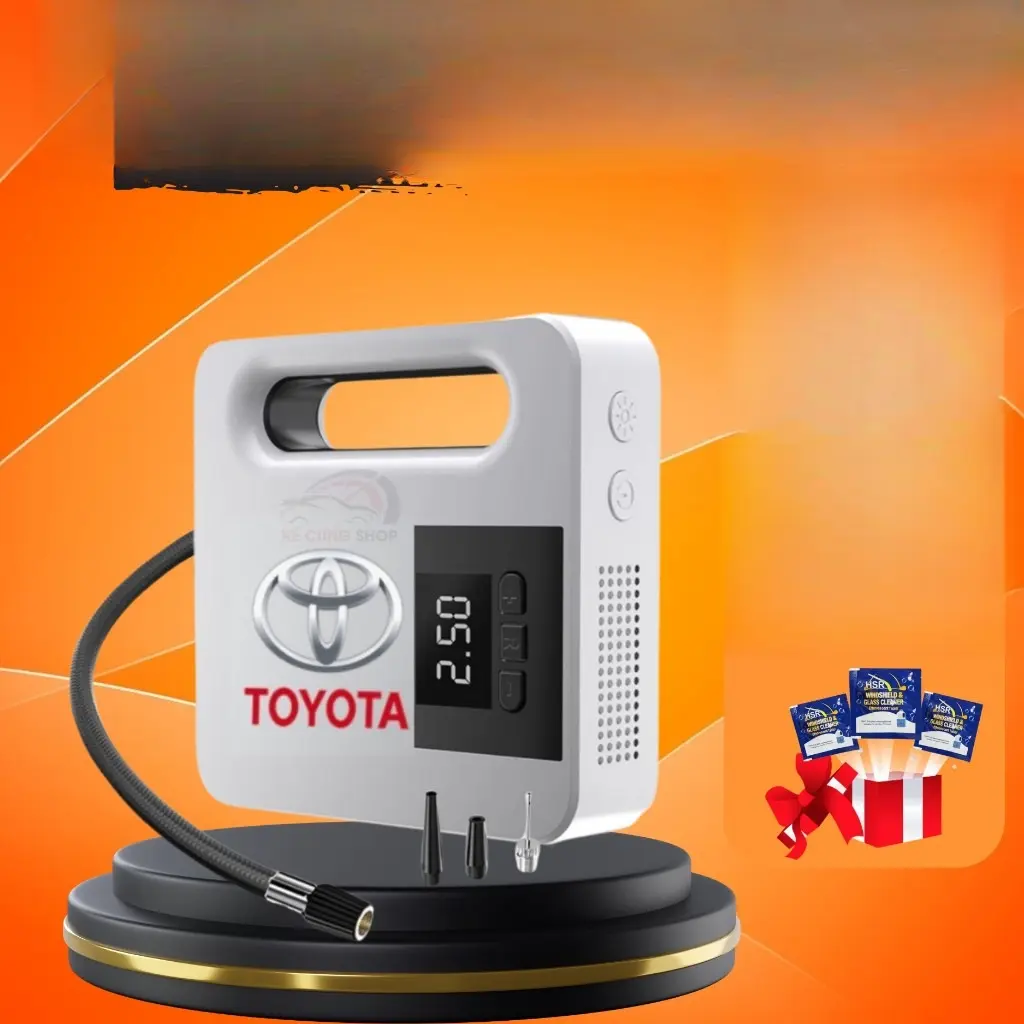 Máy Bơm Lốp Xe Ô Tô Điện Tử TOYOTA Thông Minh Tự Ngắt XeAuto Cao Cấp màn LCD - Lỗi 1 đổi 1 -