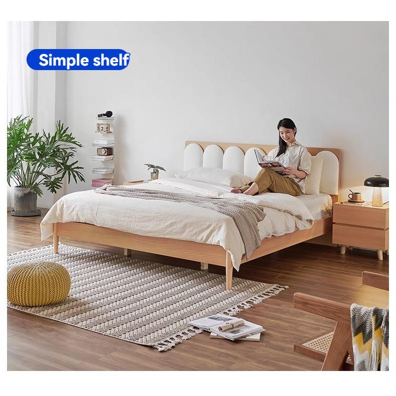 Product Introduction of [Pre Order] Pocket furniture, wooden wood, high air pressure box, storage bed, small-sized master bedroom, double bed, piano key, soft backrest box bed 28