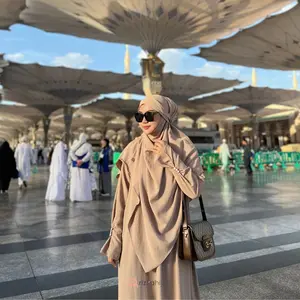 RIZKA HIJAB New Shafeeya Abaya Set French Khimar Gamis Syar'i Turkey Arab Umroh Haji Crinkle Mewah Airflow Muslim Syari Wanita Basic Hitam Cantik Dress Tangan