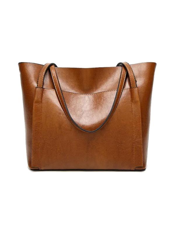 Women's Solid Color Large Capacity Tote Bag, Fashionable Shoulder Bag For Teen Girl, Women, College Student, Rookies & White-collar Workers Perfect For Office, College, Work, Business, Commute 7