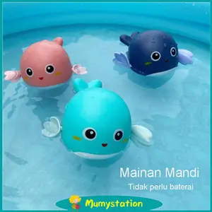 Mumystation Swimming dolphine - mainan mandi anak bayi biru pink Toys