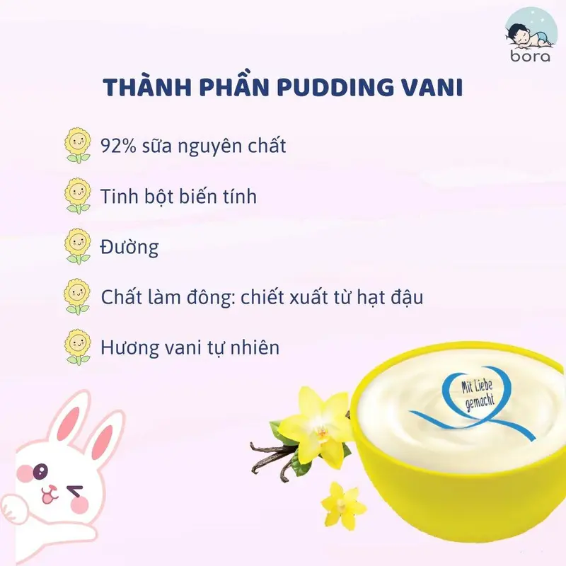 Pudding ăn dặm cho bé từ 6 tháng Burine giàu dinh dưỡng 3