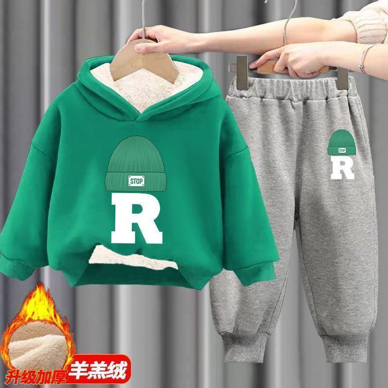 Product Introduction of Bộ Áo Len Lót Lông Cừu Cho Bé Trai Và Trẻ Em, Hai Mảnh, Có Mũ Trùm Đầu, Thích Hợp Cho Bé Và Trẻ Em, Quần Áo Mùa Thu Và Mùa Đông, Thời Trang, Năm 2025 15