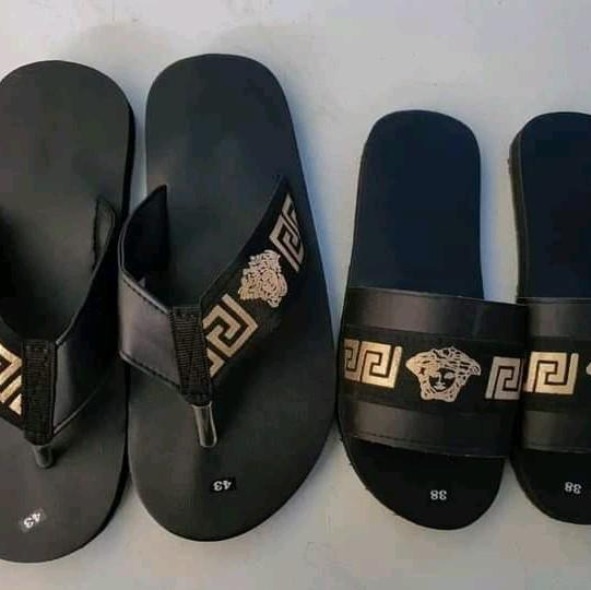 dép quai ngan nam nữ  full đen  hp7 Sandal Cao Su Đế Bằng 0