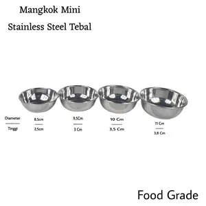 Mangkok Kecil Cetakan Nasi Tebal Stainless Non magnetik Rosh Dinner Bowl Multifungsi