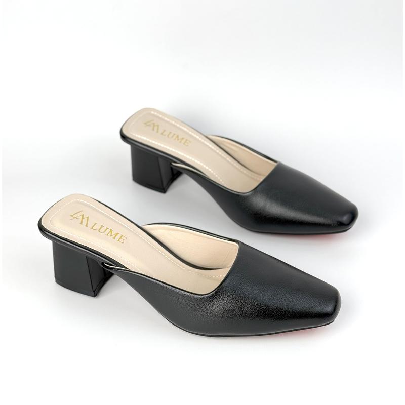 SỤC TRƠN MŨI VUÔNG ,Đế Cao 3cm và 5cm, Da PU Cao Cấp, Đế Cao Su Non Chống Trơn Trượt, Đêm Lót Cực Êm Chân, Chuẩn Size Nữ DéP Shoes GiàY guốc caogót giàybệt hởgót guốcbệt 3phân giay suc