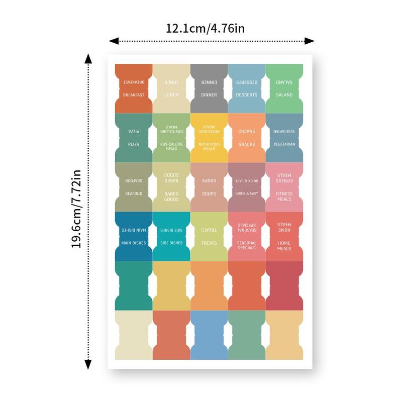 Product Introduction of A5 Blank Recipe Book, 1/4 Counts Spiral Bound Recipe Book with Simple Pages for Adults to Record and Organize Personal Recipes, Durable Plastic Cover, with St Labels 2