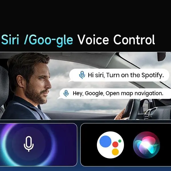 Layar Sentuh 10.26/7 inci Nirkabel Apple Carplay Stereo Mobil Portabel Android Otomatis, Navigasi Putar Mobil dengan Kontrol Suara, Panggilan/Musik Bebas Genggam Bluetooth, Pemancar AUX/FM, Penerima Radio Mobil Sepeda Motor 4