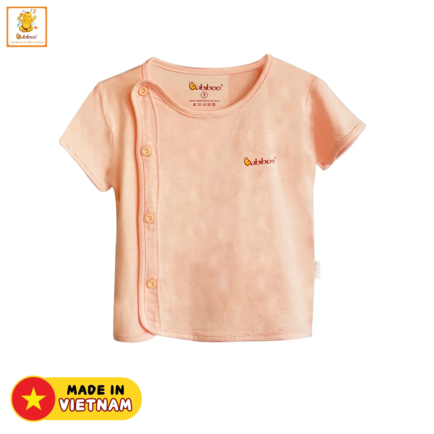 Áo sơ sinh tay ngắn màu bác sĩ mềm mịn mát, áo ngắn sơ sinh cho bé trai bé gái BTK19